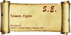 Simon Egon névjegykártya
